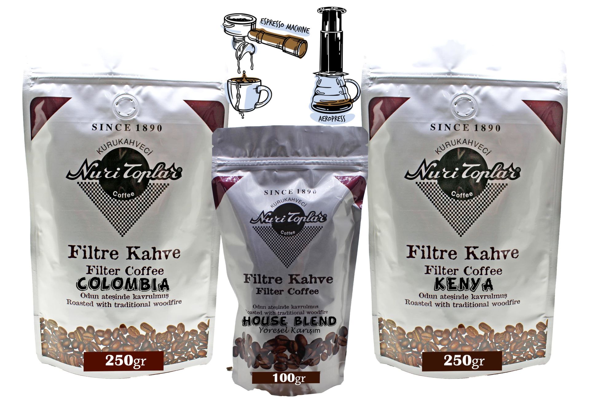 Nuri Toplar Filtre Kahve Kenya ve Colombia House Blend