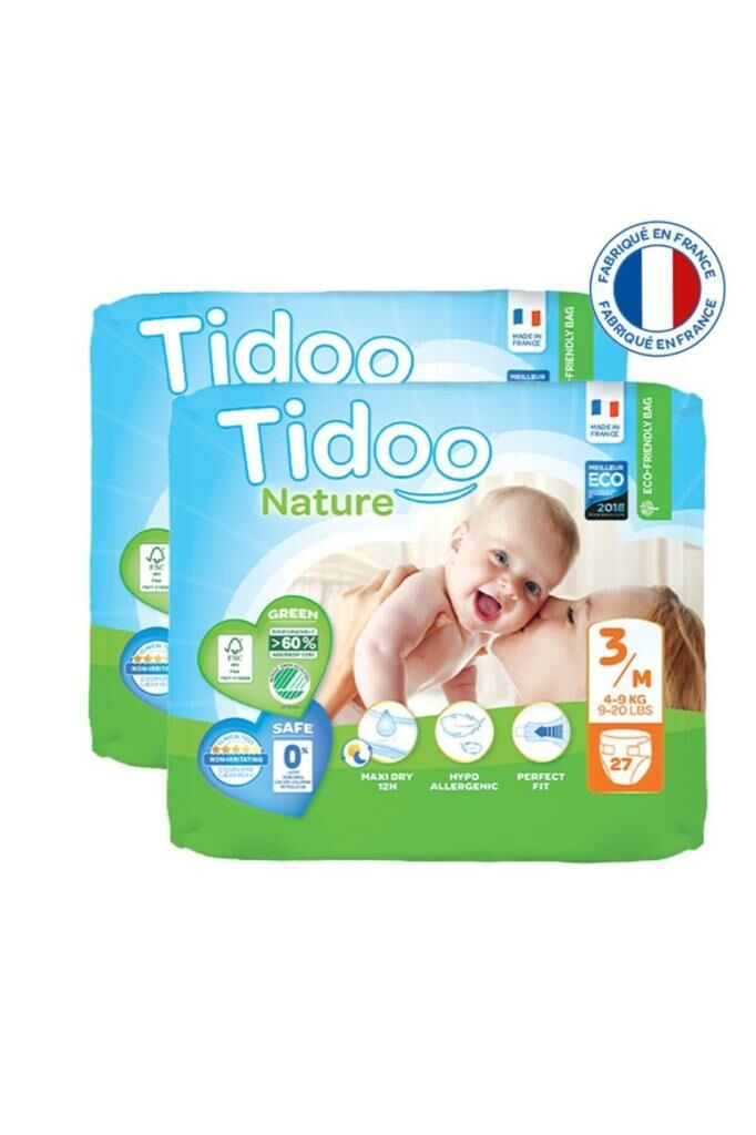 Tidoo Hipoalerjenik Ekolojik Bebek Bezi 3 Beden 4-9 Kg 27x2 54 Adet