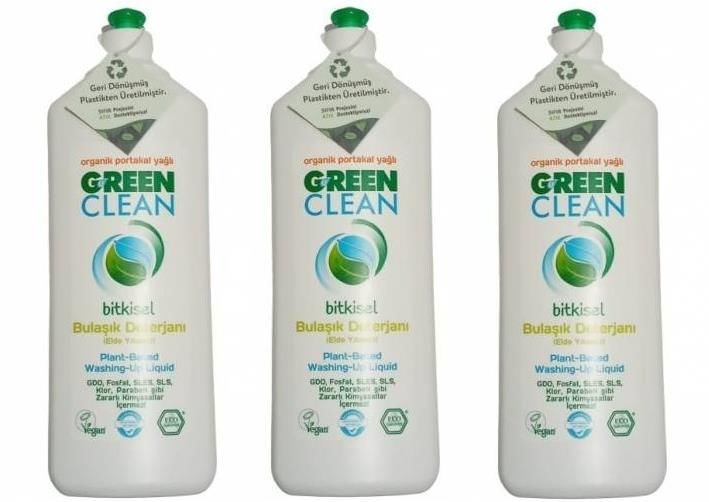 U Green Clean Organik Portakal Yağlı Bitkisel Bulaşık Deterjanı 730 ml 3'lü Set