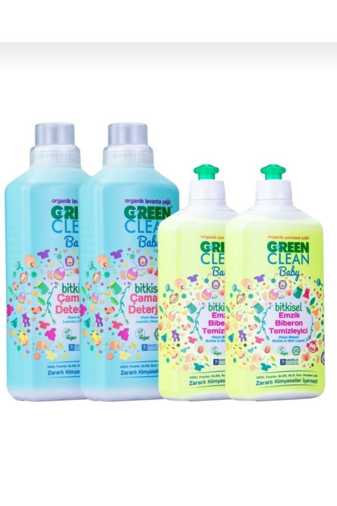 U Green Clean Baby Çamaşır Deterjanı 1000x 2 Adet Biberon Emzik Temizleyici 500x2 Adet