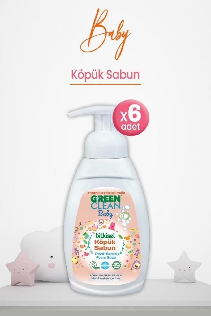 U Green Clean Baby Köpük Sabun Portakal Yağlı 450 ml X 6 Adet