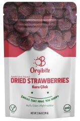 Orgibite Organik Kuru Çilek 70 gr (ELMA SUYU İNFÜZE EDİLMİŞ)