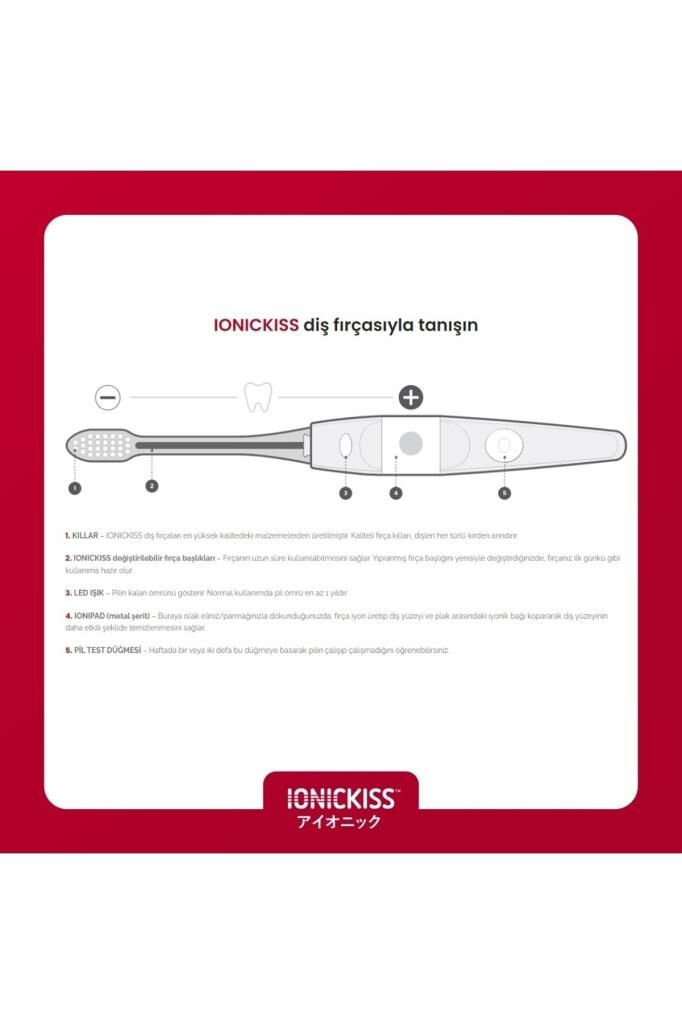 IONICKISS Çocuklar Için Iyonik Diş Fırçası 4+ Yaş - Pembe