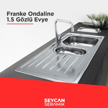 Franke Ondaline OLX 651 1.5 Gözlü Çelik Evye Sol Damlalıklı