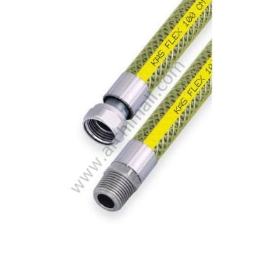 Kas 1/2''-1/2'' 125 cm Örgülü Doğalgaz Bağlantı Flexi (fırınflex)