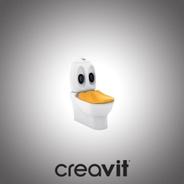 Creavit Ducky Çocuk Klozet + Rezervuar + Kablolu Çift Basmalı iç takım