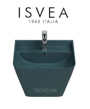 İsvea Sott Aqua Asma Monoblok Lavabo 50 cm Petrol Yeşili