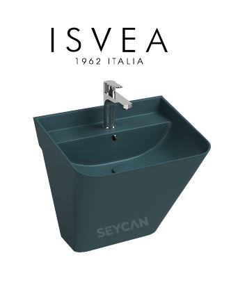 İsvea Sott Aqua Asma Monoblok Lavabo 50 cm Petrol Yeşili