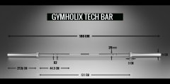 Gymholix TECH V.2 Bar Teknik Halter (Kısa Bar)