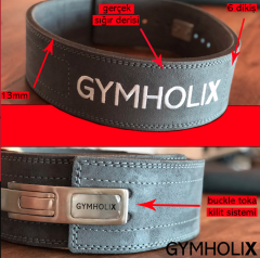 Gymholix 13mm Lever Powerlifting Belt Kemer Gri