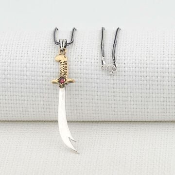 Hz Ali Zülfikar Kılıç Tasarımlı Kalın Zincirli 925 Ayar Gümüş Kolye