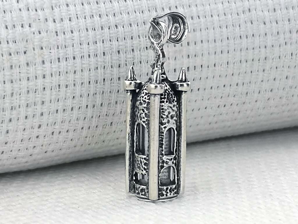 Minare Tasarımlı Cevşeni Kebir Dualı 925 Ayar Gümüş Cevşen Kolye Ucu