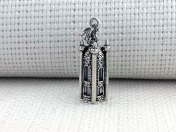 Minare Tasarımlı Cevşeni Kebir Dualı 925 Ayar Gümüş Cevşen Kolye Ucu