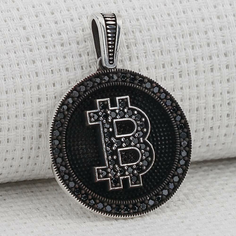 Bitcoin 925 Ayar Gümüş Kolye Ucu