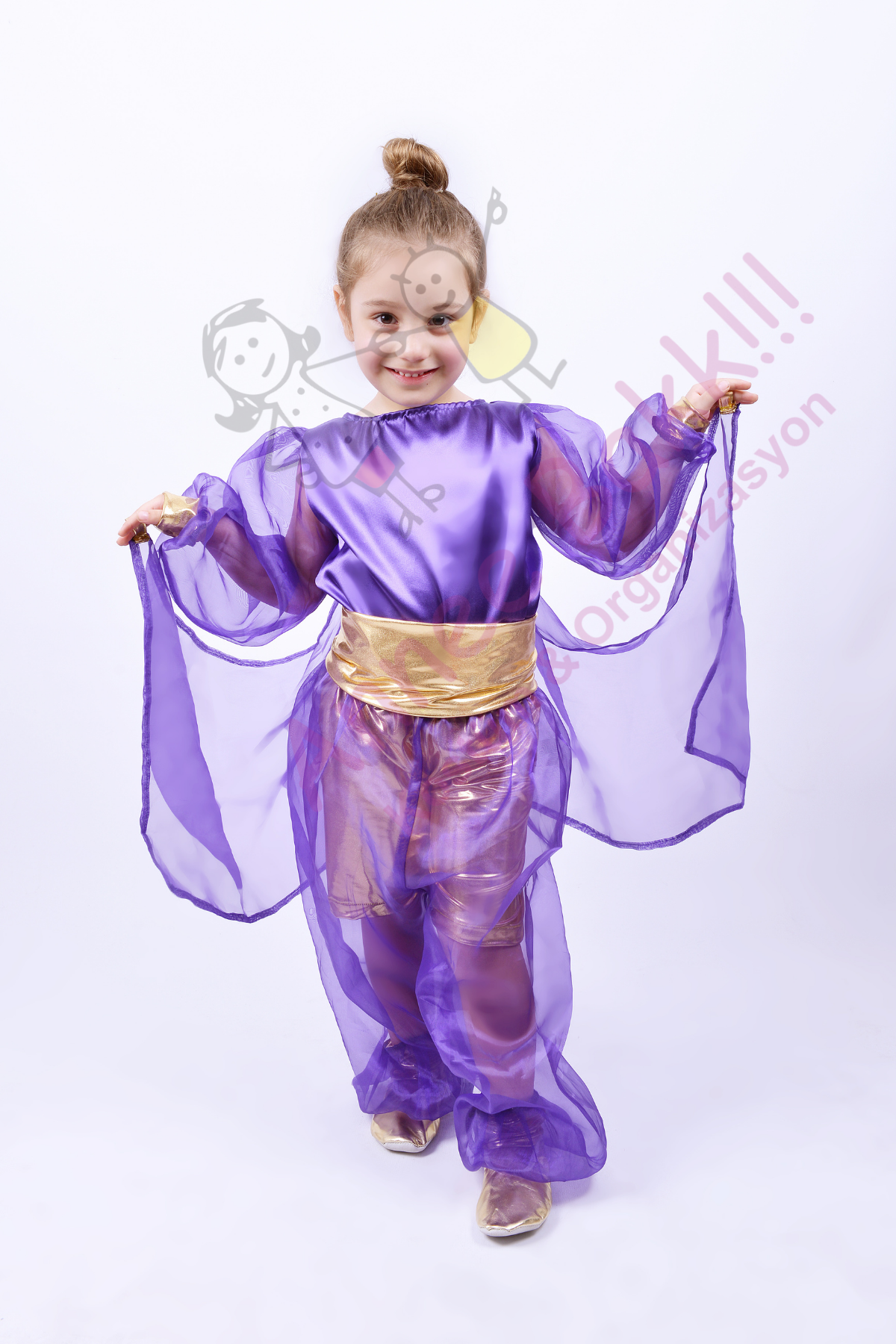 Mor Renk Modern Dans Kostümü, Kız Çocuk Dans Kıyafeti, Hızlı Kargo