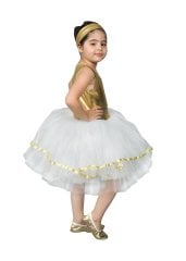 Gold & Beyaz Elbise Çocuk, Kız Çocuk Tütü Elbise, Hızlı Kargo