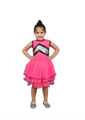 Pembe Renk Modern Dans Kostümü, Kız Çocuk Tüllü Dans Kıyafeti, Hızlı Kargo