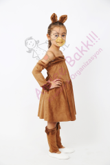Kadife Kumaş Aslan Kız Çocuk Kıyafeti, Kız Çocuklarına Özel Aslan Kostümü