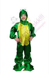 Kurbağa Kostümü Çocuk, Kurbağa Çocuk Kostümü, Saten Kumaş Kurbağa Kıyafeti