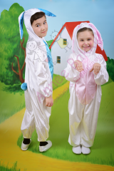 Kadife Kumaş Tavşan Çocuk Kostümü, Mavi Renk Tavşan Çocuk Kostümü, Hızlı Kargo