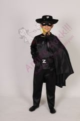 Zorro Kara Şövalye Kostümü Çocuk Kıyafeti, Masal Kahramanı Zorro Kara Şövalye Kıyafeti