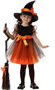 Halloween Çocuk Cadı Kostümü, Sevimli Cadı Kıyafeti, Cadılar Bayramı Kostümü