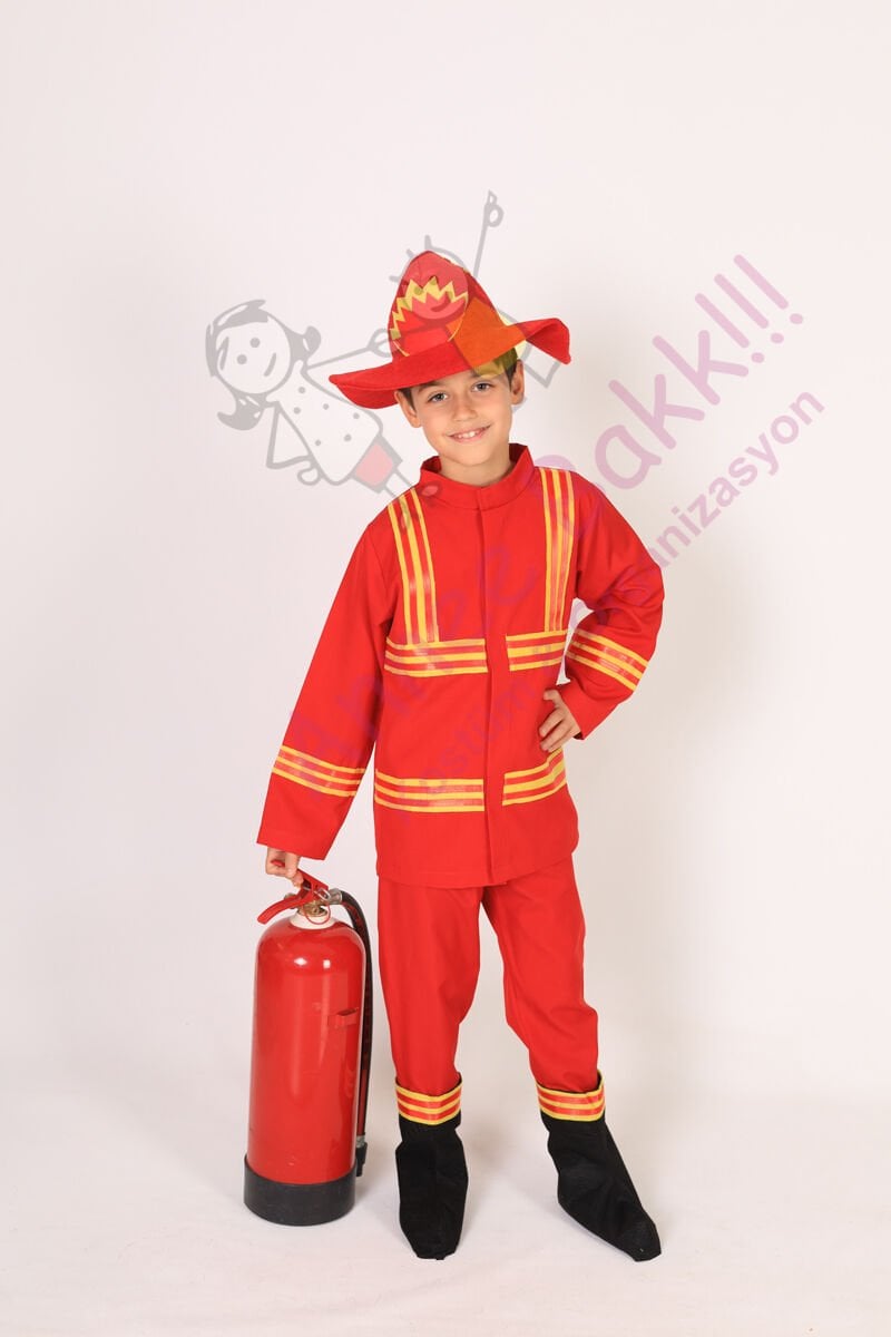 İtfaiyeci Çocuk Kostüm Seti, Çocuklara Özel İtfaiyeci Kıyafet Takımı, İtfaiyeci Çocuk Seti