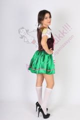 Almanya-Bavyera Oktoberfest Kadın Kostümü, Yeşil Mini Alman Kadın Kıyafeti, Hızlı Kargo