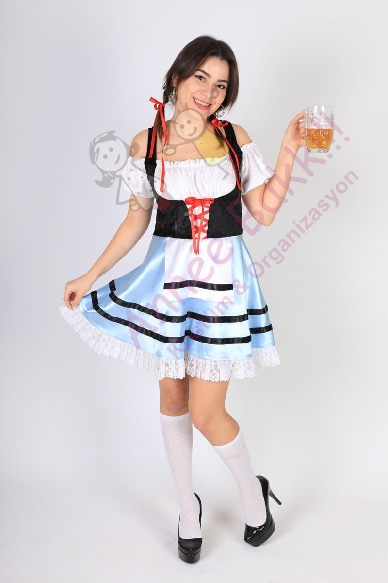 Bavyera Alman Kadın Kostümü, Alman Oktoberfest Mini Kadın Elbise, Hızlı Kargo