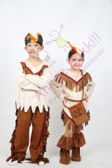 Kızılderili Erkek Çocuk Kıyafeti, Kızılderili Temalı Çocuk Kostümü, Hızlı Teslimat
