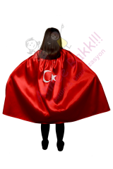 23 Nisan Kostümleri, Türk Bayrağı Çocuk Pelerini (110 cm), Aynı Gün Kargo Hızlı Teslimat