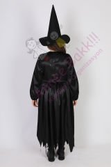 Cadılar Bayramı Çocuk Kıyafeti, Siyah Renk Klasik Cadı Kostümü, Çocuk Cadı Kostümü, Hızlı Kargo