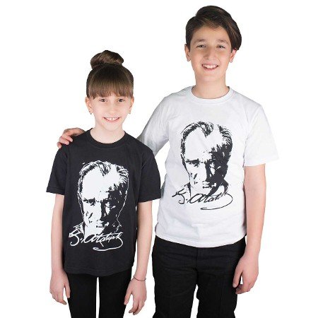 Atatürk Baskılı Çocuk Tişört, Gazi Mustafa Kemal Baskılı T-Shirt, Hızlı Teslimat
