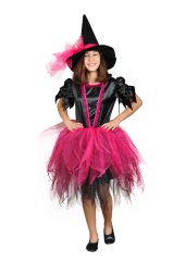 Pembe Renk Yetişkin Cadı Kostümü, Cadılar Bayramı Cadı Kıyafeti, Hızlı Kargo
