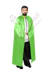 110 Cm Açık Yeşil Pelerin, Saten Kumaş Kostüm Pelerini, Hızlı Kargo