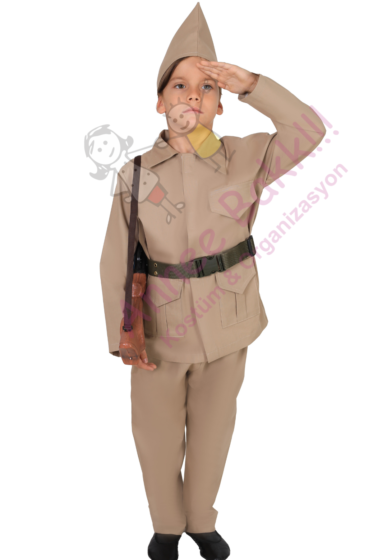 Çanakkale Savaşı Asker Kostümü(15-16 Yaş), Çanakkale Zaferi Asker Kıyafeti, Aynı Gün Kargo Hızlı Teslimat