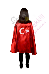 23 Nisan Gösteri Kostümleri, Tiyatro ve Gösteri Pelerini, Türk Bayrağı Pelerini (90 Cm), Hızlı Teslimat