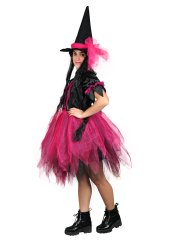 Pembe Renk Yetişkin Cadı Kostümü, Tüllü Cadı Kostümü, Hızlı Kargo