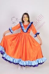 Meksika Kostümü Kız Kıyafeti, Fırfırlı Model Meksika Kız Çocuk Kostümü, Hızlı Kargo