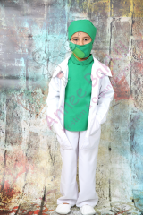 Poplin Kumaş Çocuk Doktor Önlüğü, Doktor Çocuk Önlüğü, Sevimli Meslek Kostümleri