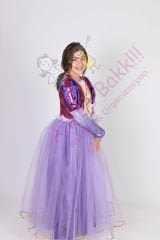 Kız Çocuk Rapunzel Kostümü, Rapunzel Masal Kıyafeti, Hızlı Kargo