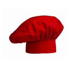 Kırmızı Renk Aşçı Şapkası, Şef Kostüm Kepi, Aşçılık Kostüm Aksesuarları