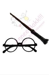 Harry Potter Gözlük ve Asa Seti
