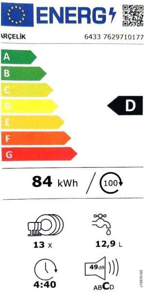 Arçelik 6433 3 Programlı Bulaşık Makinesi