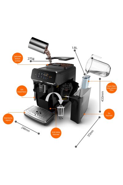 Philips 2200 Serisi EP2220/10 Tam Otomatik Espresso Makinesi