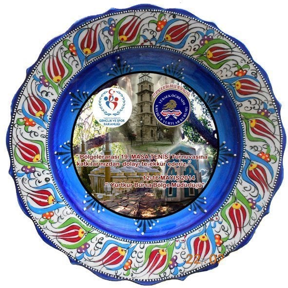 Oğuz Çini 30cm Resimli Çini Tabak