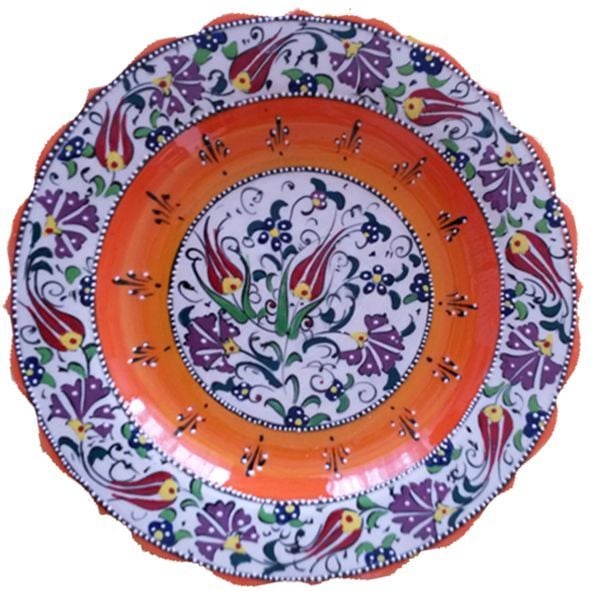 Oğuz Çini 30cm Turuncu Tabak
