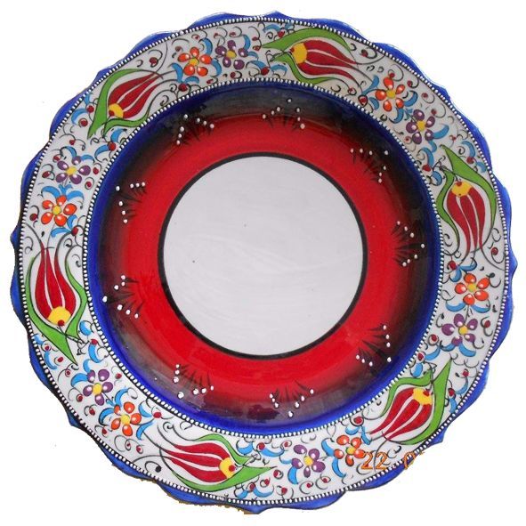 Oğuz Çini 30cm Renkli Fotoğraf Tabağı