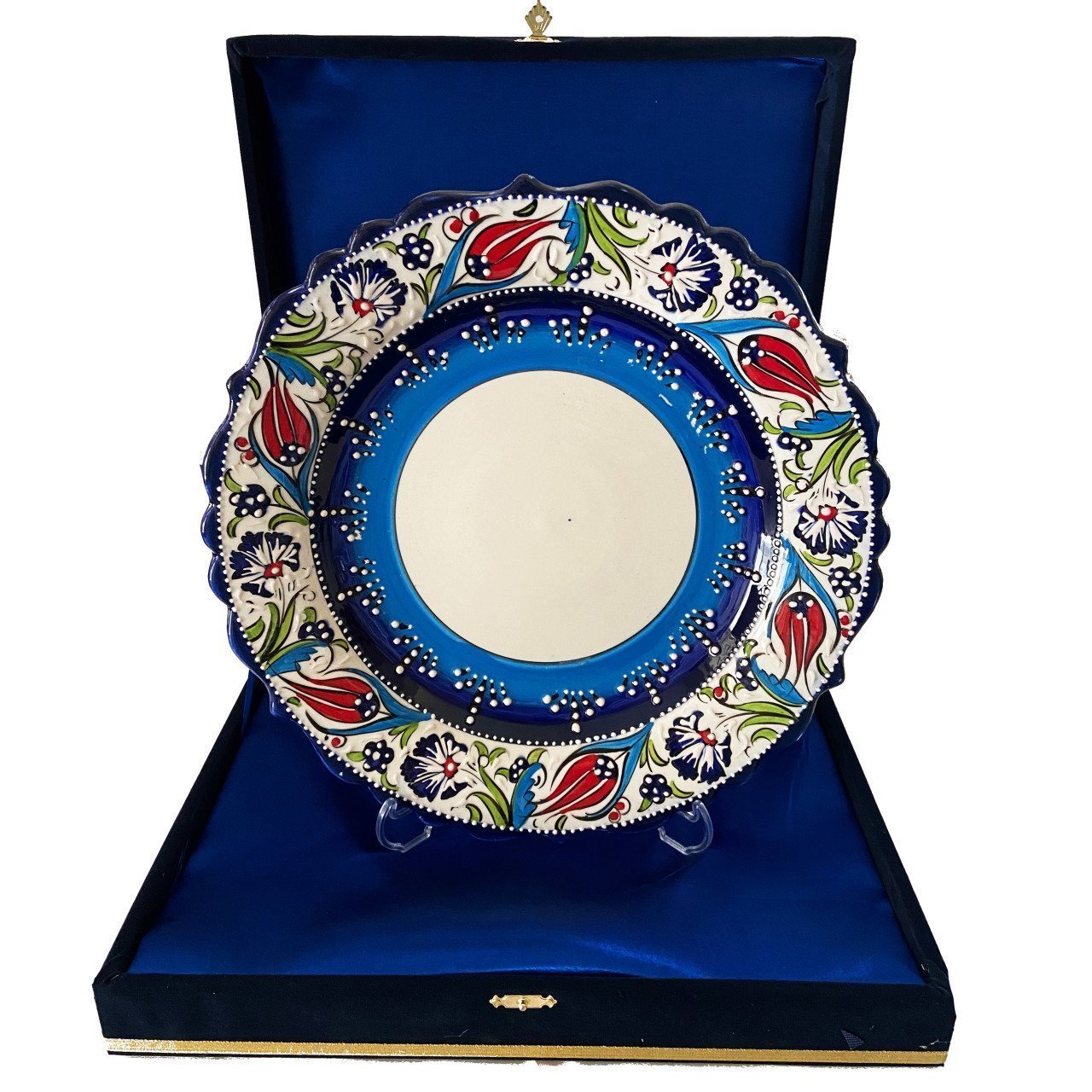 Oğuz Çini 30cm Çini Kaligrafi Tabağı