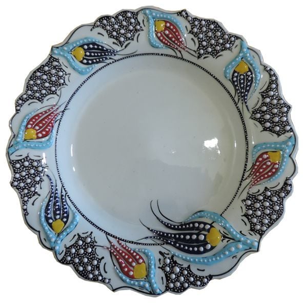 Oğuz Çini 30cm Kaligrafi Tabağı